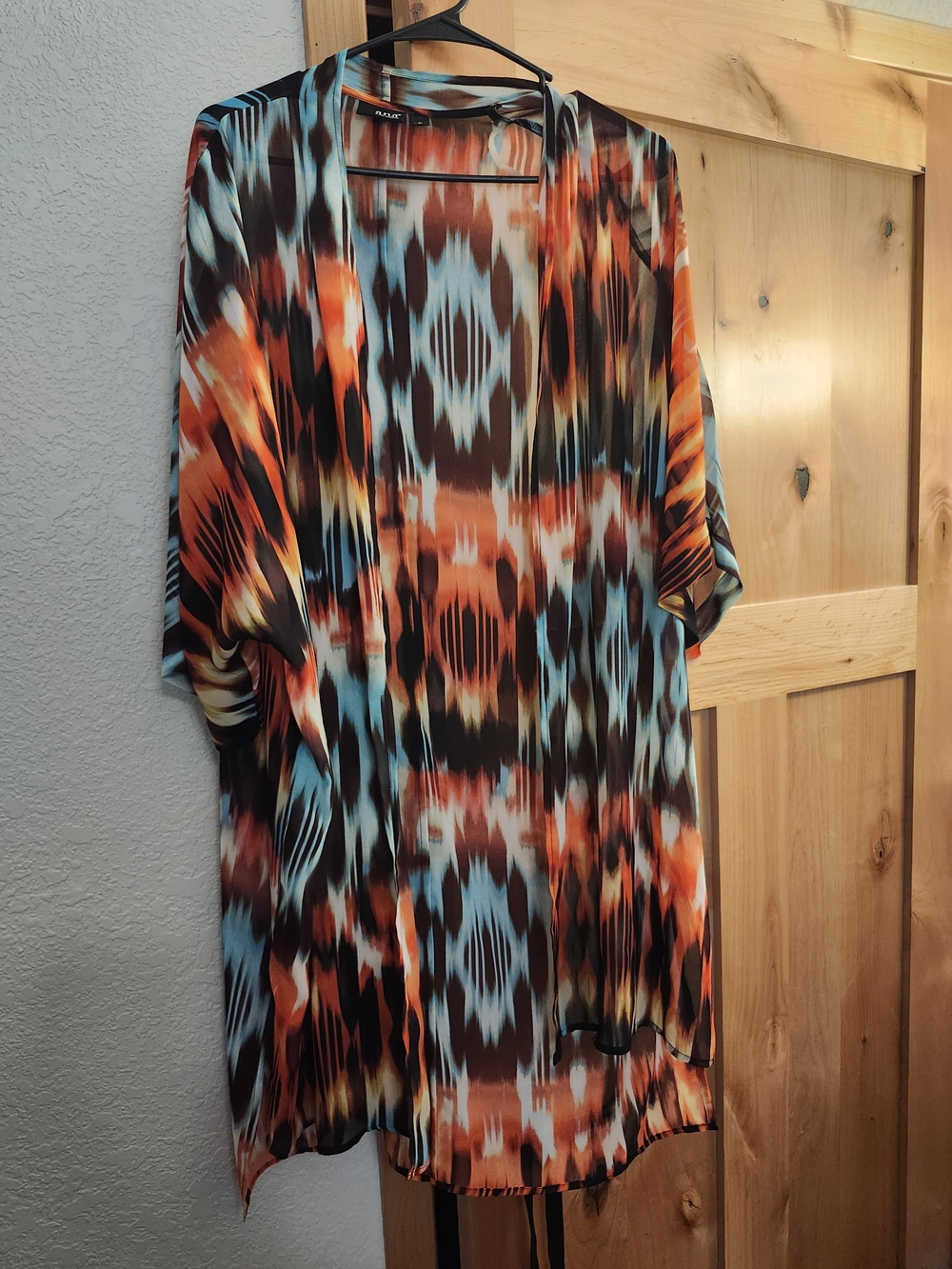 a.n.a Multicolor Ikat-Style Open Front Cardigan